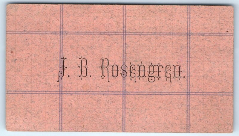 c1880s Rosengren Name Calling Simple Trade Card Grid Checkerboard Pattern C3