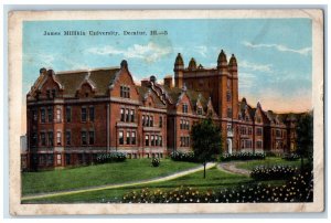 1928 James Millikin University Exterior Building Field Decatur Illinois Postcard
