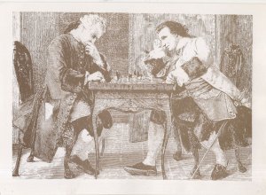 Meissonier The Chess Players Victorian Painting Postcard