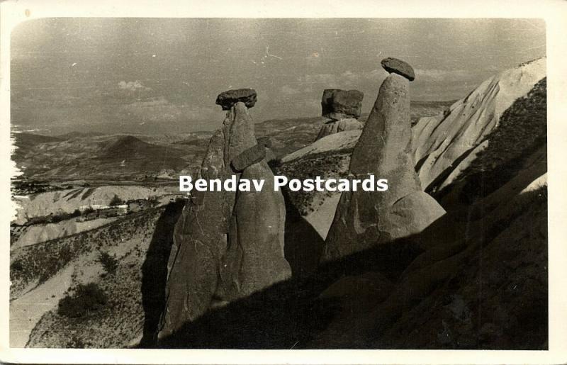 turkey, ÜRGÜP, Nevşehir, Anatolia, Fairy Chimneys, Hoodoos (1964) RPPC