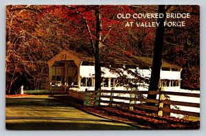 Valley Forge Old Knox's Covered Bridge Pennsylvania VINTAGE Postcard 0082
