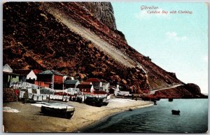 Gibraltar Catalan Bay With Clothing Oceanview Postcard