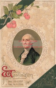 George Washington's Birthday, Winsch, Portrait in Oval Frame, Cherries