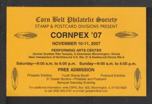 Cornpex 07,Bloomington,IL,Advertising Postcard 