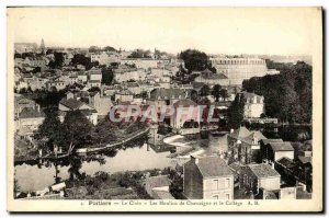 Old Postcard Poitiers Clain Les Moulins de Chassaigne and College