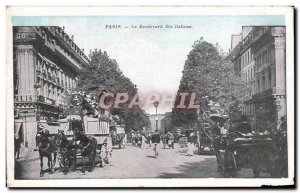 Old Postcard Paris Boulevard of the Italians