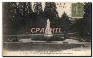 Old Postcard Botanical Garden Glass Parterre and Madame de Sevigne Statue