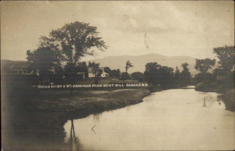 Canaan NH Indian River & Bldgs From Grist Mill c1910 Real Photo Postcard