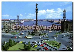 Postcard Modern Barcelona Monumento A Puerto Colon