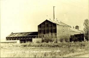 RPPC Sugar Beet Factory Hardin Montana Real Photo Postcard Cecil B Nixon Butte