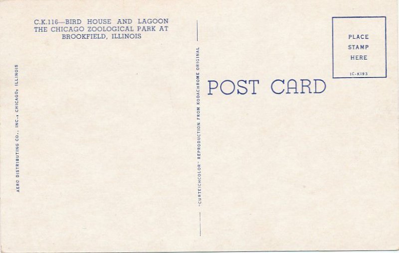 Bird House and Lagoon, Brookfield IL, Illinois - Chicago Zoological Park