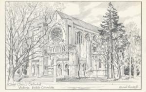 Edward Goodall Christ Church Cathedral Victoria BC Artist Signed Postcard D13