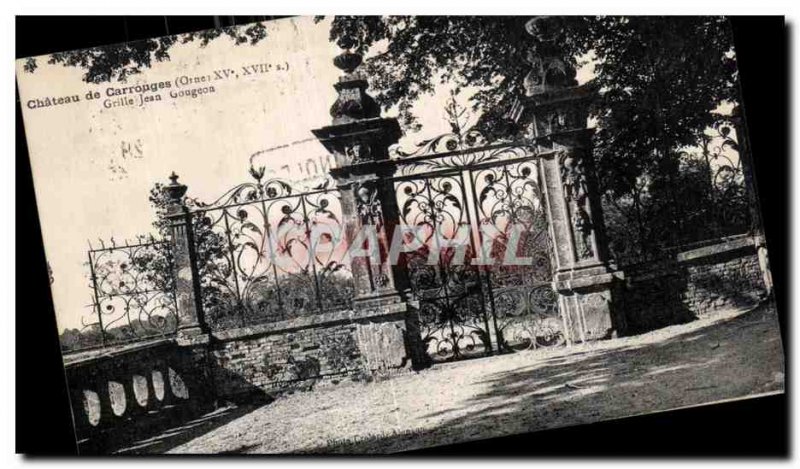 Old Postcard Chateau of Carrouges Grid Jean Gougeon