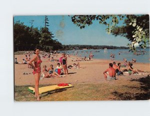 Postcard Beach and Bathers, Greetings From Silver Sands, Connecticut