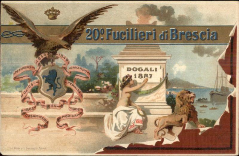 Italian Military Propaganda 20-0 Fucilieri di Brescia RIFLES Postcard jrf 