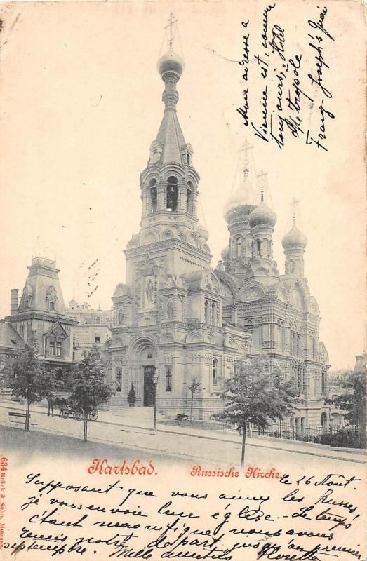 B13382 Karlsbad Russian Church 1899 czech republic