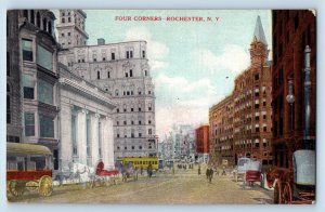 Rochester New York NY Postcard Four Corners Business Section c1910's Antique