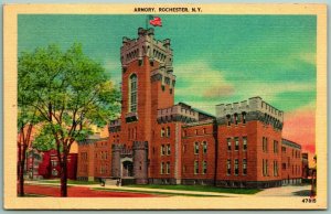 Armory Building Rochester New York NY UNP Linen Postcard H6