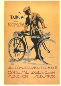 D.K.W bicycle advertising poster modern postcard