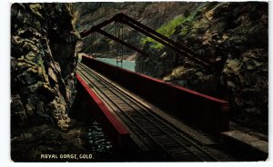13870 The Hanging Railroad Bridge, Royal Gorge, Colorado