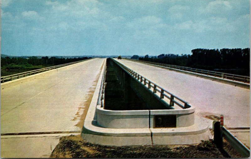 Fisher Memorial Bridge Kansas River Lawrence KS Top Postcard VTG UNP Vintage  