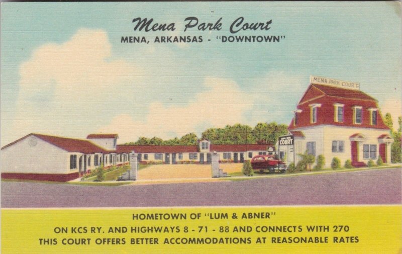 Arkansas Mena The Mena Park Court Home Of Lum & Abner sk2867