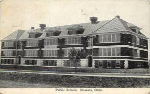 c1910 Printed Postcard; Public School, Nowata OK Posted