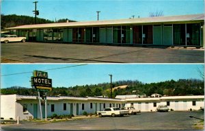 Postcard AL Fort Payne Black's Motel Route 11 - Classic Cars 1964 K1