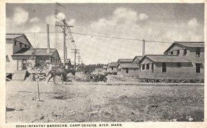 Vintage Postcard Infantry Barracks Landmark Camp Devens Ayer Massachusetts MA