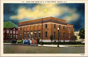 North Carolina Shelby Post Office At Night