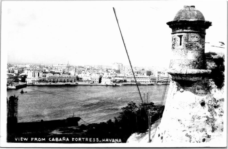 RPPC View From Fortress of St. Carlos de la Cabaña, Havana, Cuba Postcard G11