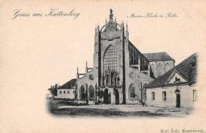 Kuttenburg Bohemia Czech Republic Gruss aus St Marys Church antique pc Y12309