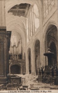 L'Eglise Bombardee A Paris 29 Mars 1918. Interieur de Saint-Gervais   PC