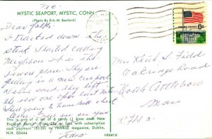 Mystic Seaport Mystic Connecticut CT 1969 Vtg Chrome Postcard 