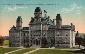 Vintage Postcard Hall Of Languages Syracuse University New York NY Rudolph Bros