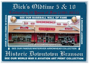 Branson Missouri Postcard Dick Oldtime 5 & 10 Store Exterior View Building c1960
