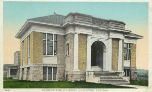 Carnegie Public Library Livingston Montana HHTCO Postcard 21-2173