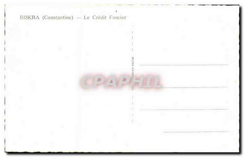 Algeria Biskra Constantine Old Postcard Credit Foncier