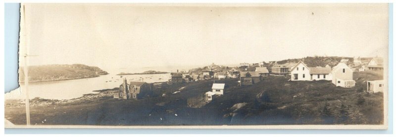 1916 Scarce Panoramic Monhegan Island Maine ME RPPC Photo Postcard 