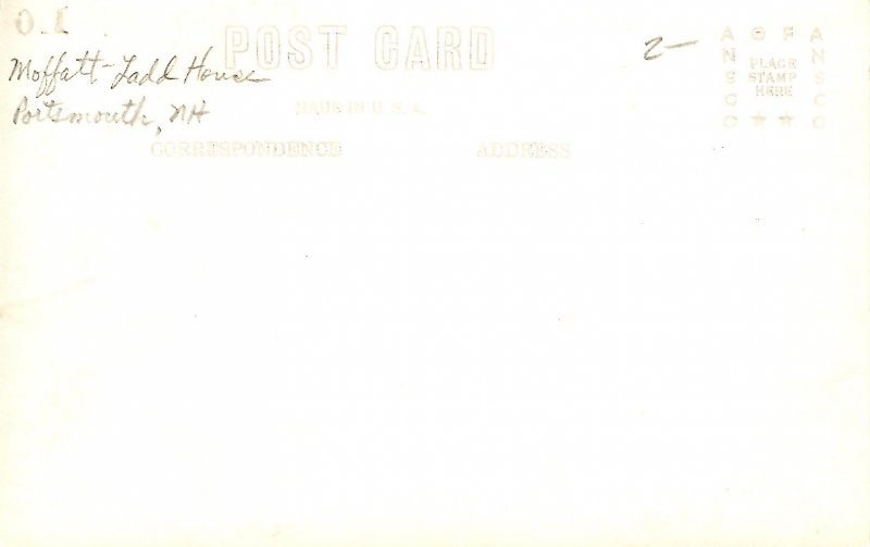 NH - Portsmouth. Moffatt-Ladd House     *RPPC