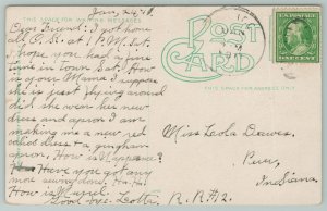 Peru Indiana~Carnegie Library~Vintage Postcard