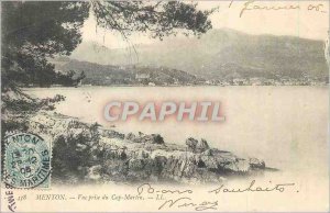 Old Postcard Menton taking view of Cap Martin