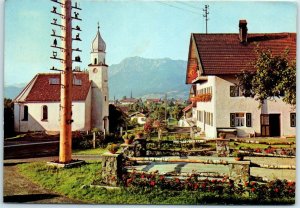 M-17368 Kleinweil Village Square & St Korbinian Church Großweil & Herzogstan...