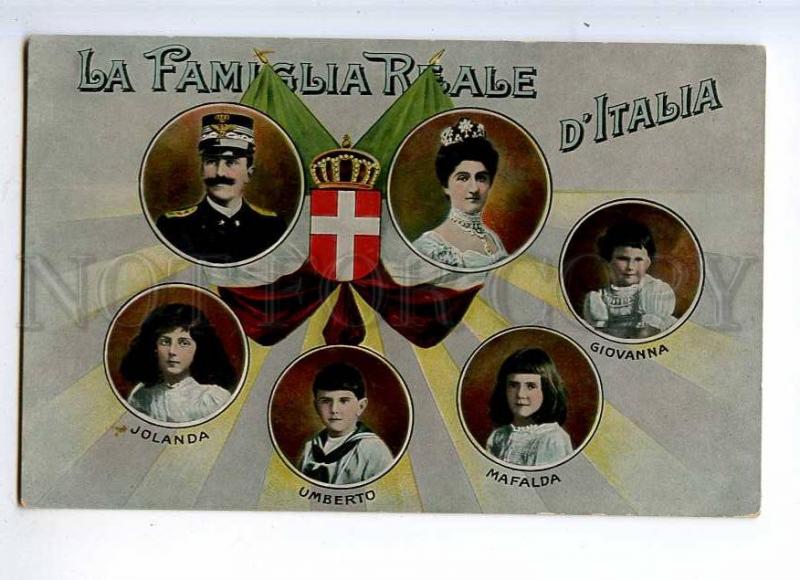 227114 ITALIAN royal family Vintage collage postcard flag