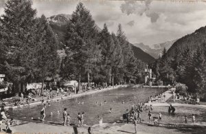 Gstaad Swimming Pool Viliger Switzerland Old Real Photo Postcard