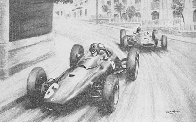 Graham Hill on the BRM Winner of the 1963 Monaco Grand Prix Auto Racing, Race...