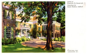 Home of Franklin D Roosevelt , Front , painting Ruth Perkins Safford