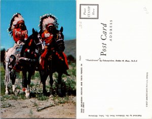 Two Oklahoma Indians and Their Ponies in Full Dress (17331