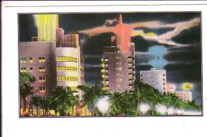 Artist Rendering Collins Avenue Hotels, Miami Beach, Florida, Night