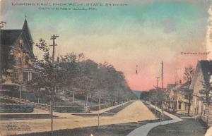 Curwensville Pennsylvania Looking East from West State st Antique PC J39498